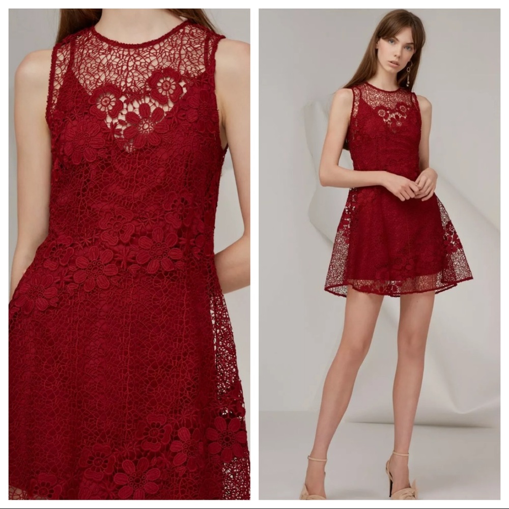 Keepsake The Label Red Reach Out Lace Mini Dress